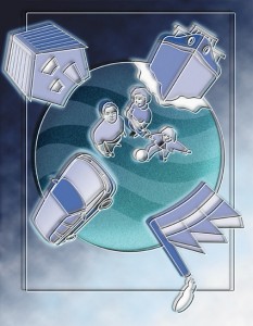 Illustration: Faroe Insurance Company, family section, © Gabriele Stautner, ARTIFOX