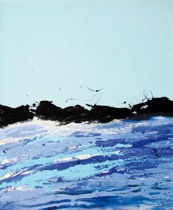 Malerei, Kunst: Gletscherfluss, Acryl auf Leinwand, 70x55cm, ©Gabriele Stautner, ARTIFOX, Ulm,