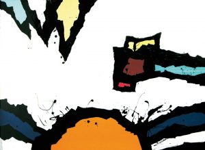Malerei, Kunst: Die Sisyphoskugel versinkt bravourös, Acryl auf Leinwand, 100x120cm, ©Gabriele Stautner, ARTIFOX, Ulm