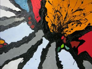 Malerei, Kunst: Vulkanausbruch, ©Gabriele Stautner, ARTIFOX, Ulm