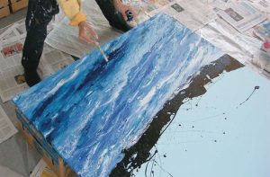 Malerei, Kunst: Wasser, the Making of, ©Gabriele Stautner, ARTIFOX, Ulm