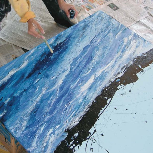 Malerei, Kunst: Wasser, the Making of, ©Gabriele Stautner, ARTIFOX, Ulm